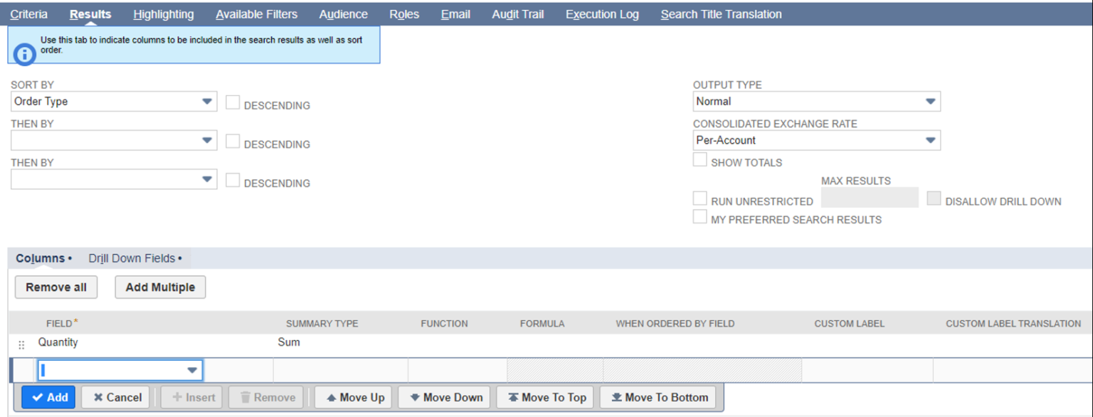 Creating a custom field that pulls results from a saved search in NetSuite