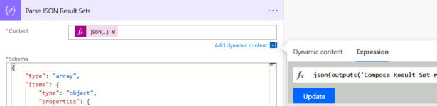 How to use Parse JSON on SQL Stored Procedure results in Microsoft ...