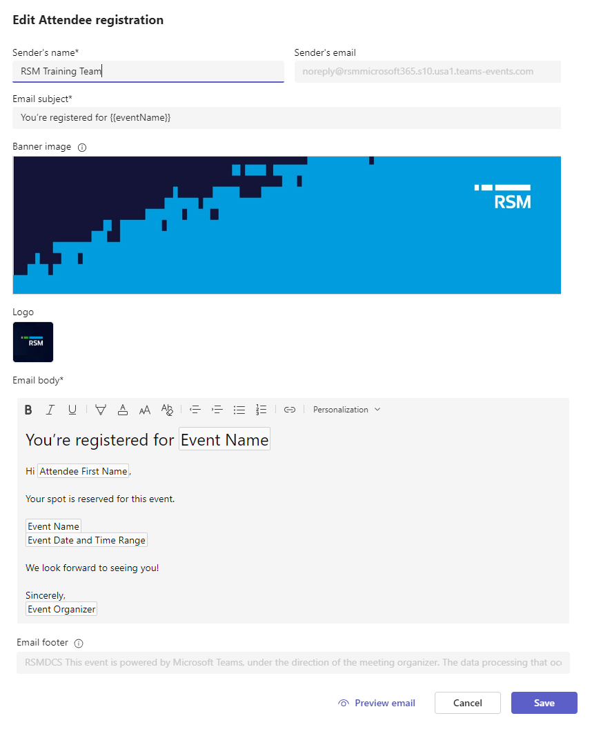 Edit Attendee Registration