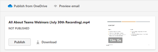 Publish from OneDrive