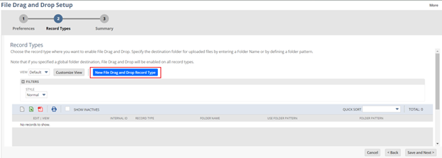 Select a File Drag and Drop Record Type