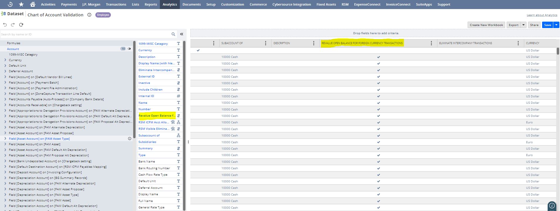 Accessing Revalue Open Balance for Foreign Currency Transactions in SuiteAnalytics