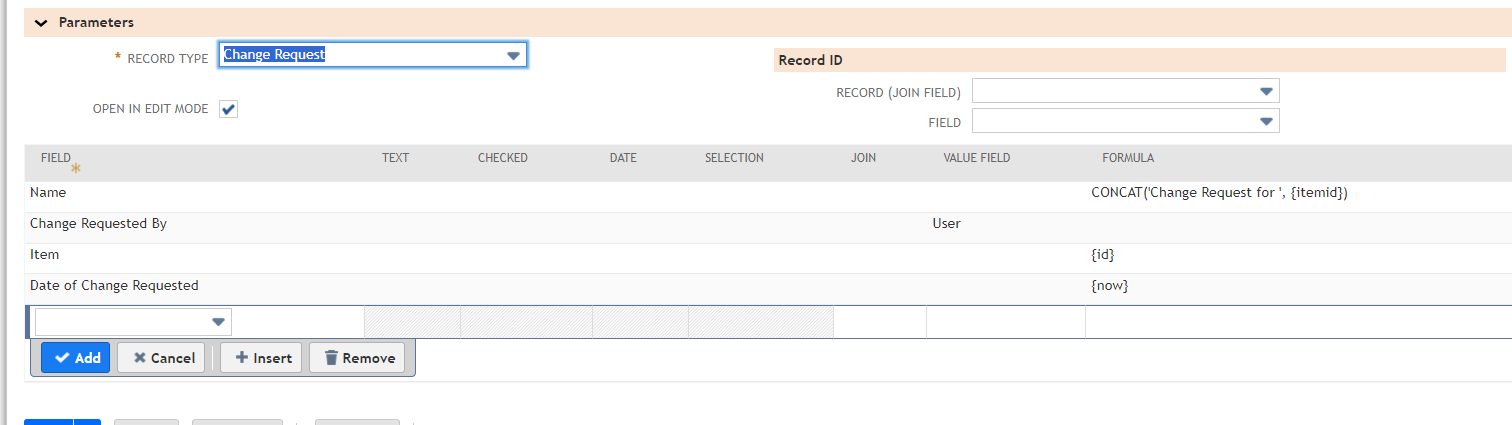 Change request parameters in NetSuite