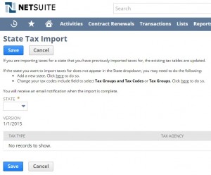 State Tax Import