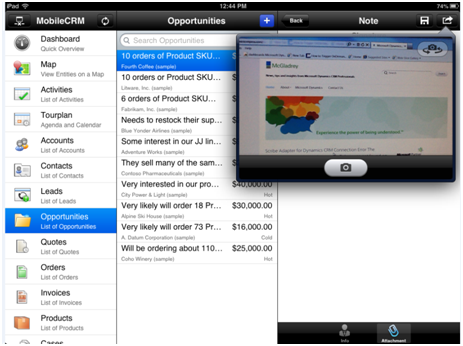 photo with ipad-resco crm app