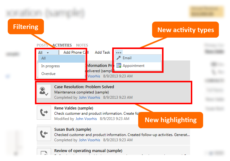 16. Dynamics CRM 2013: Activity Wall enhancements