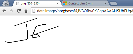 Figure 2: Raw image data pasted into Chrome's address bar