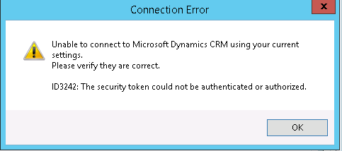 Error ID3242- Connecting Scribe to Dynamics CRM 1