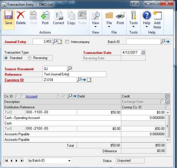 Dynamics GP 2013 R2 Copy and Paste Journal Entries from Excel 5
