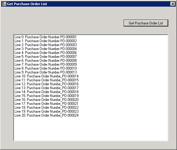 Retrieving Purchase Orders AX 20