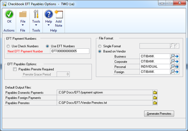 Changing from Single EFT Format 3